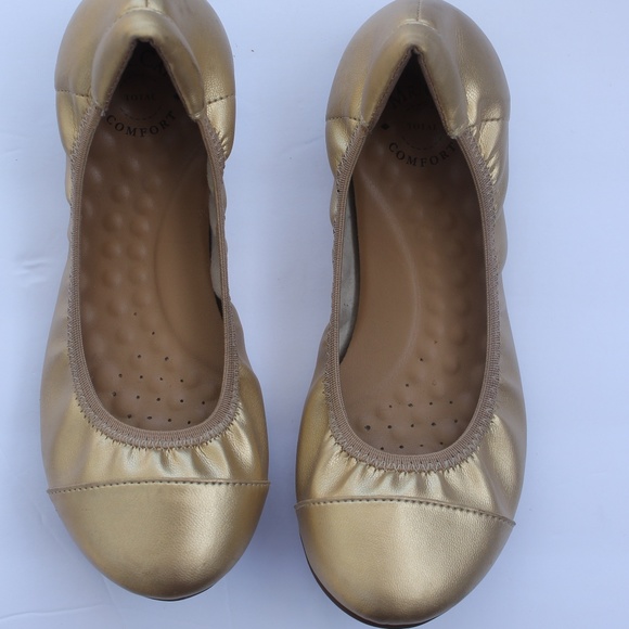 Mr Cat Comfort Elastic Women's Flats Gold Size 7 - Picture 2 of 7